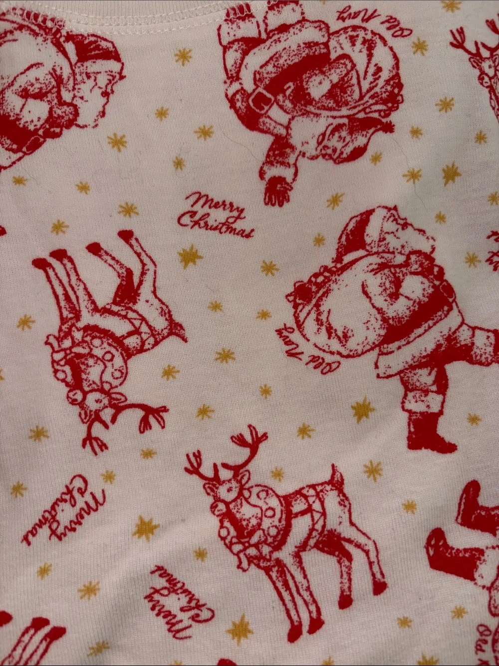 Old Navy Santa Long John pajamas Christmas PJs kids XL 12